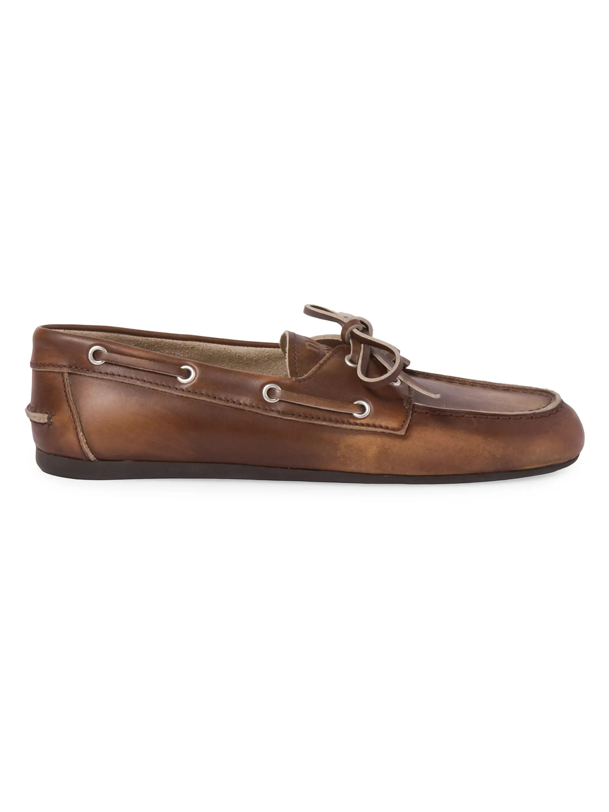 Unlined Bleached Leather Boat Shoes | Saks Fifth Avenue