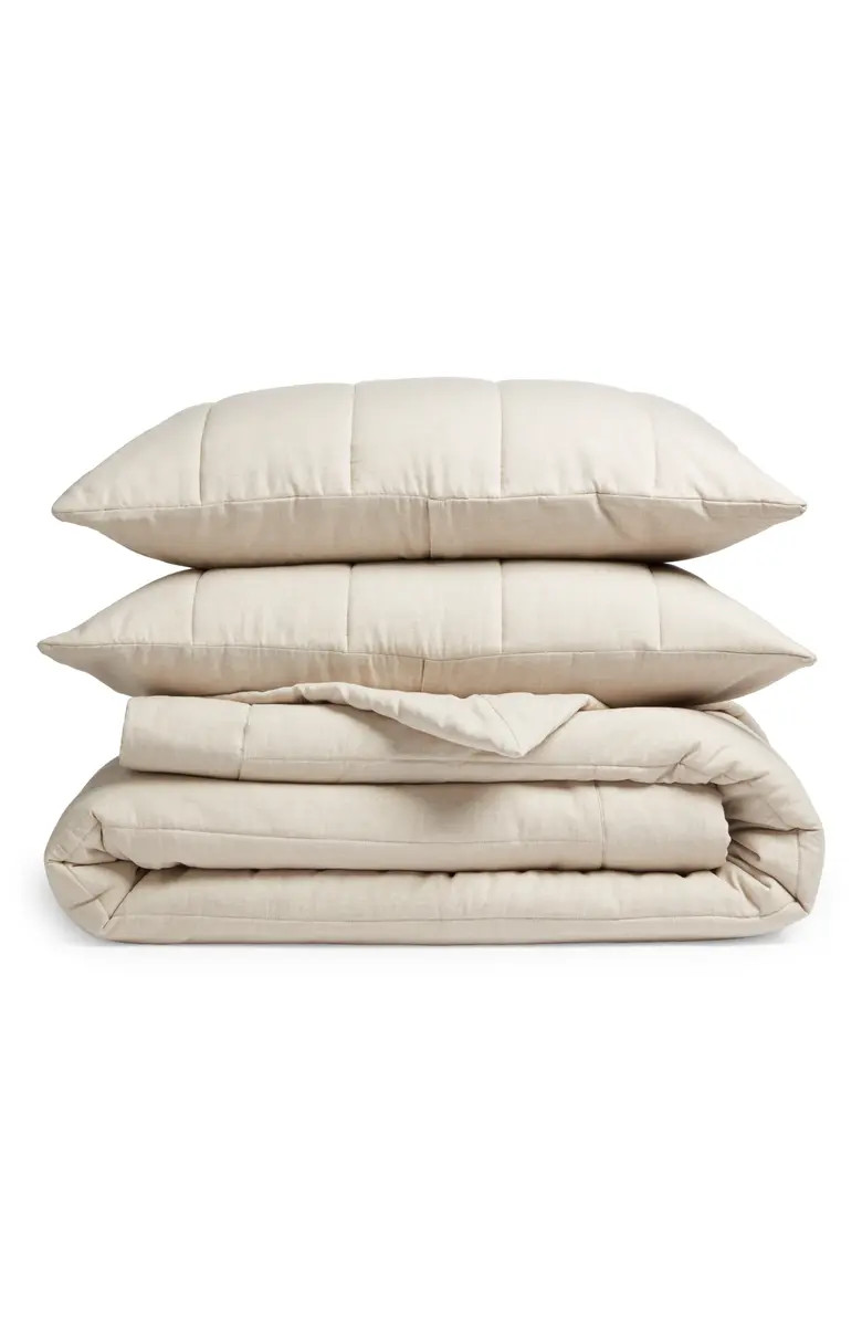 Organic Cotton Mélange Quilted Comforter & Shams Set | Nordstrom