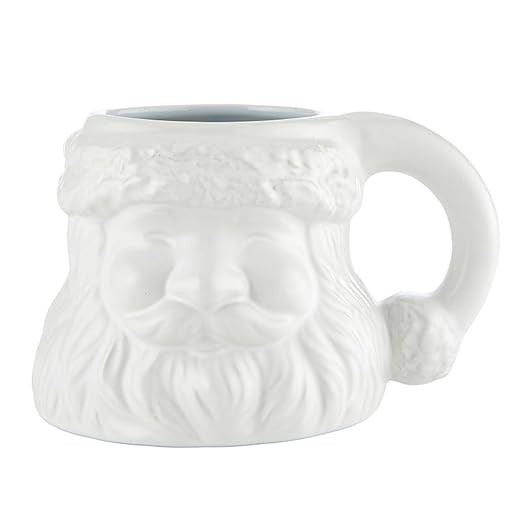 Slant Collections Christmas Mug Ceramic Santa Claus Shaped Coffee Cup, 15-Ounce, White | Amazon (US)