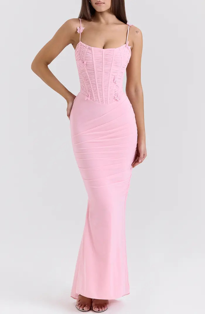 Romola Appliqué Maxi Cocktail Dress | Nordstrom