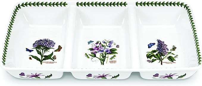 Portmeirion Botanic Garden 3-Section Server | 17 x 9.5 Inch Serving Platter with Assorted Motifs ... | Amazon (US)