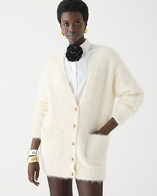 Relaxed V-neck cardigan sweater in brushed yarn | J. Crew US