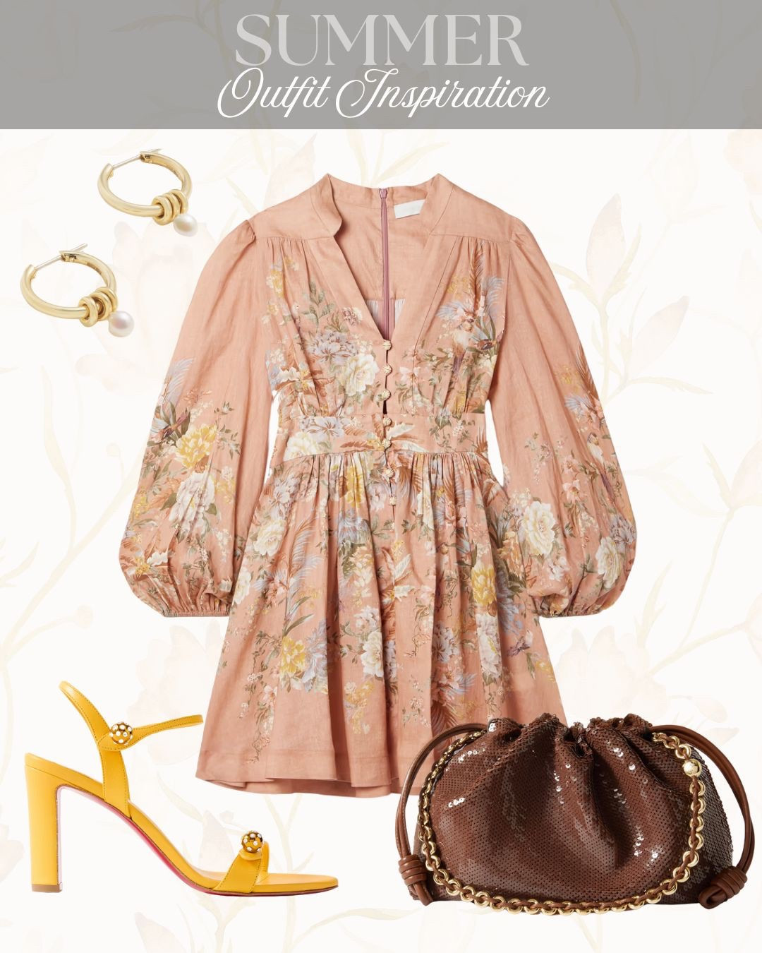 BLOOM INTO SUMMER 🌞

This floral mini dress is the perfect blend of soft elegance and playful charm. Paired with vibrant yellow heels, timeless pearls, and a touch of glam from a sequin bag—this look is made for golden hour outings and garden parties. 🌸✨

A warm-weather favorite that feels effortlessly elevated.

#SummerStyle #FloralDressSeason #RomanticLook #SummerWardrobe #OOTDInspo #GardenPartyReady #EffortlessChic #WarmTones #SoftFeminineStyle #WhatToWearThisSummer #PrettyInPastels

#LTKuk #LTKstyletip #LTKsummer