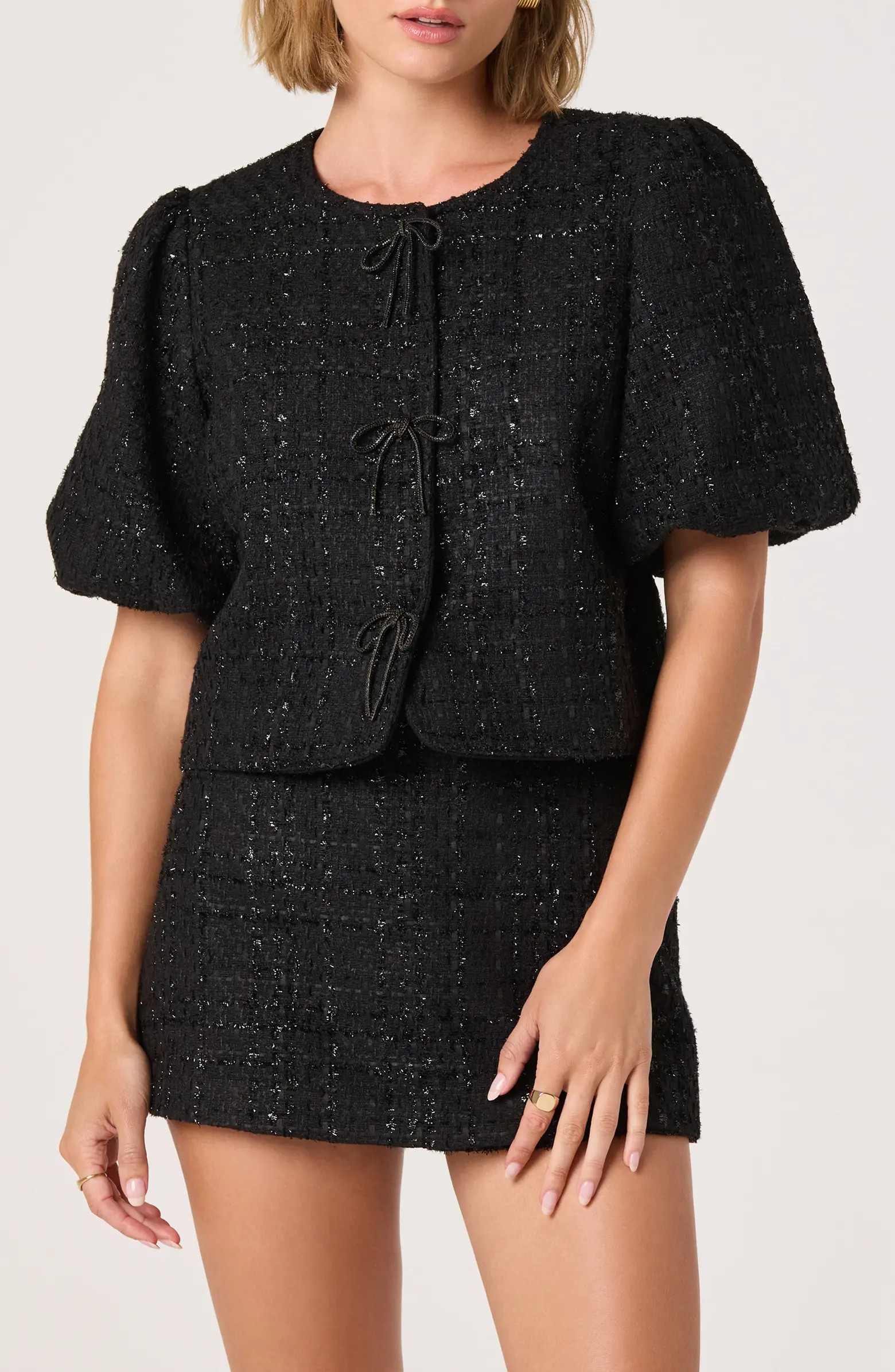 Puff Sleeve Tweed Jacket | Nordstrom