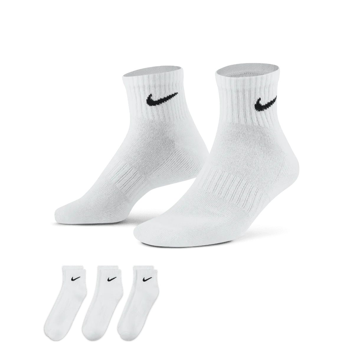 Nike Everyday Cotton Cushioned Ankle 3 Pack White/Black L (Men 8-12, Women 10-13 - Walmart.com | Walmart (US)