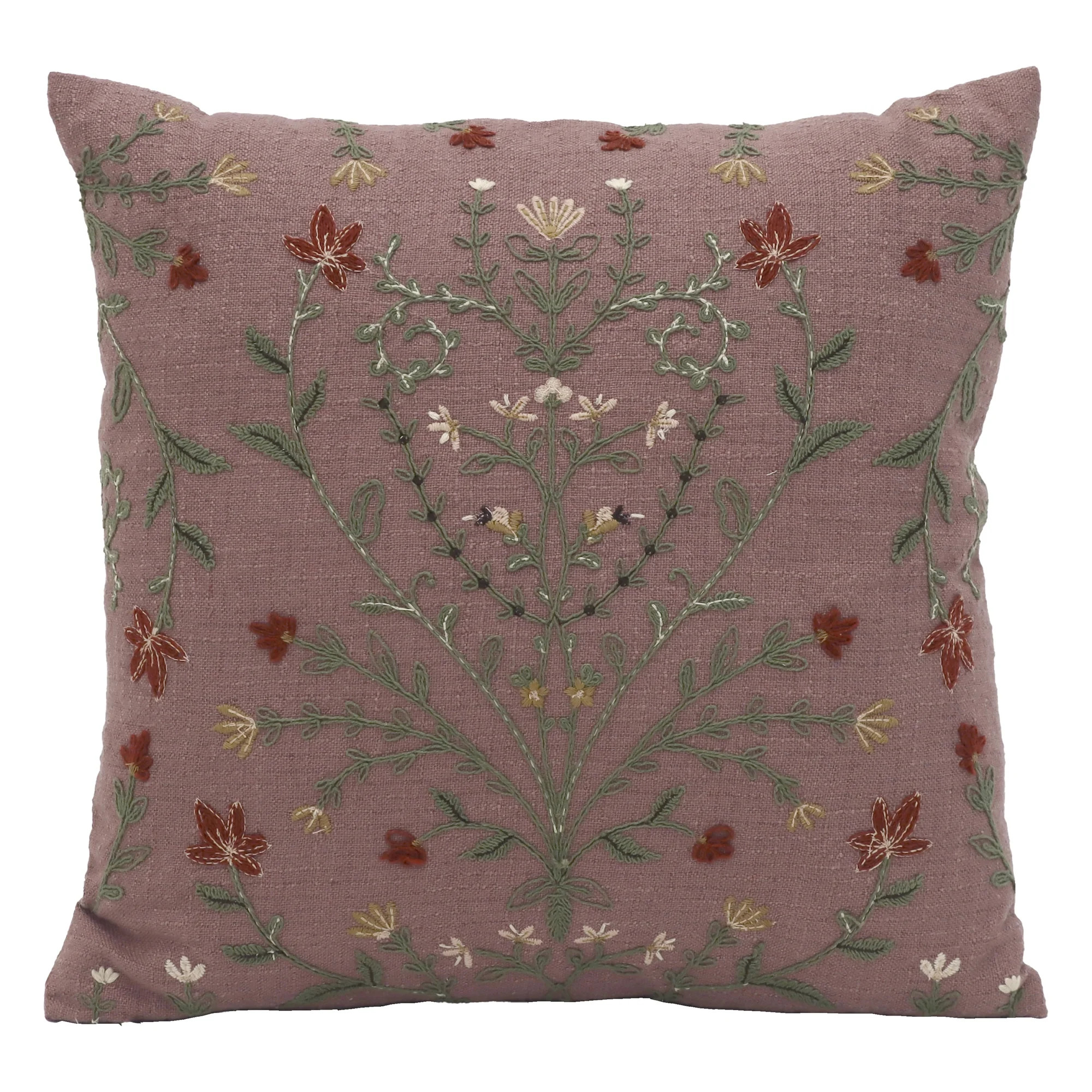 BHG 20"x20" Violet Florence Floral Throw Pillow(1 Count) - Walmart.com | Walmart (US)