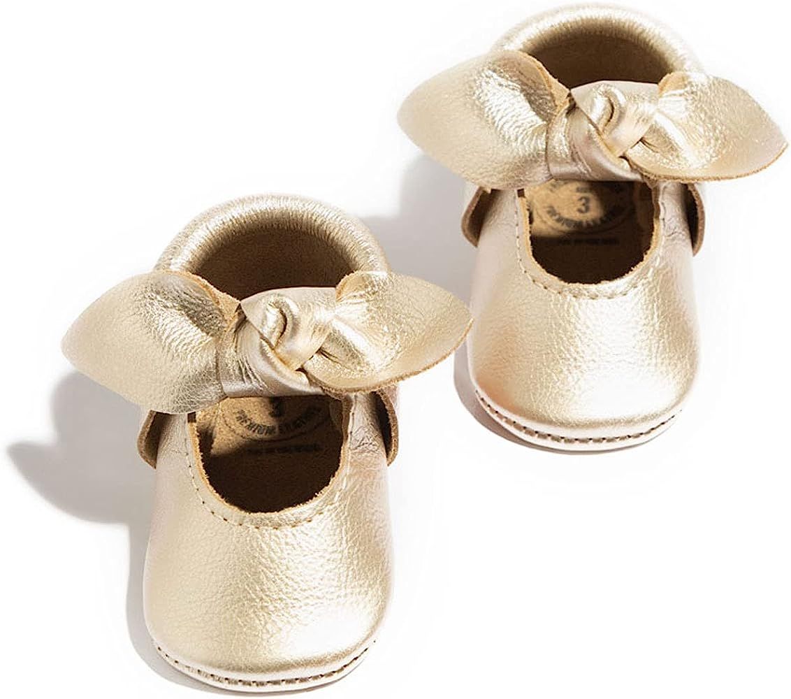 Freshly Picked - Rubber Mini Sole Leather - Knotted Bow Moccasin - Mini Sole II - Infant/Toddler ... | Amazon (US)