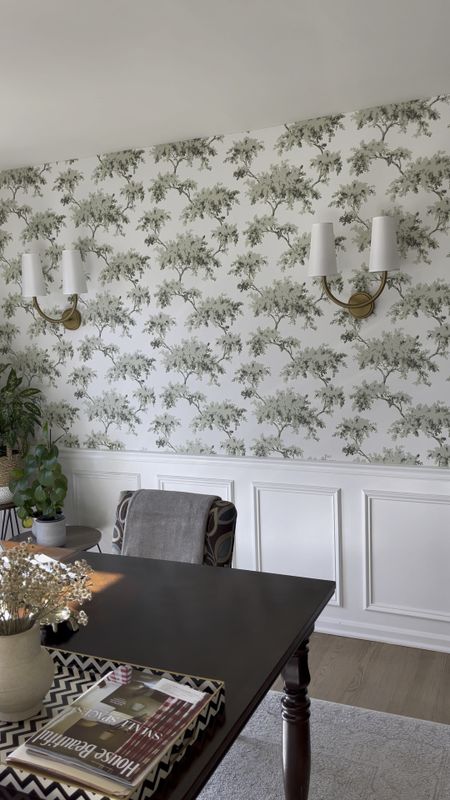 Sconces are jewelry for the wall! Wallpaper, sconces, lighting ideas, home ideas, home office ideas. 

#LTKstyletip #LTKhome #LTKMostLoved