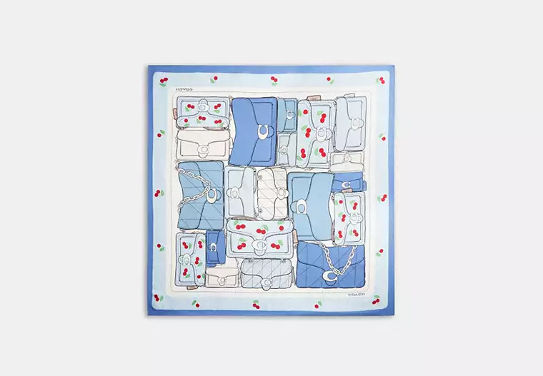 Tabby Cherry Print Silk Square Scarf | Coach (US)