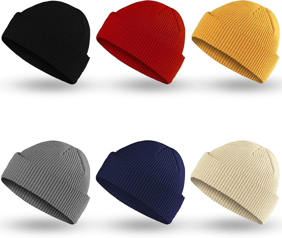 JUNEBRUSHS 6 Pack Winter Beanie Hat Knit Warm Knitted Caps for Men Women, 6 Colors | Amazon (US)