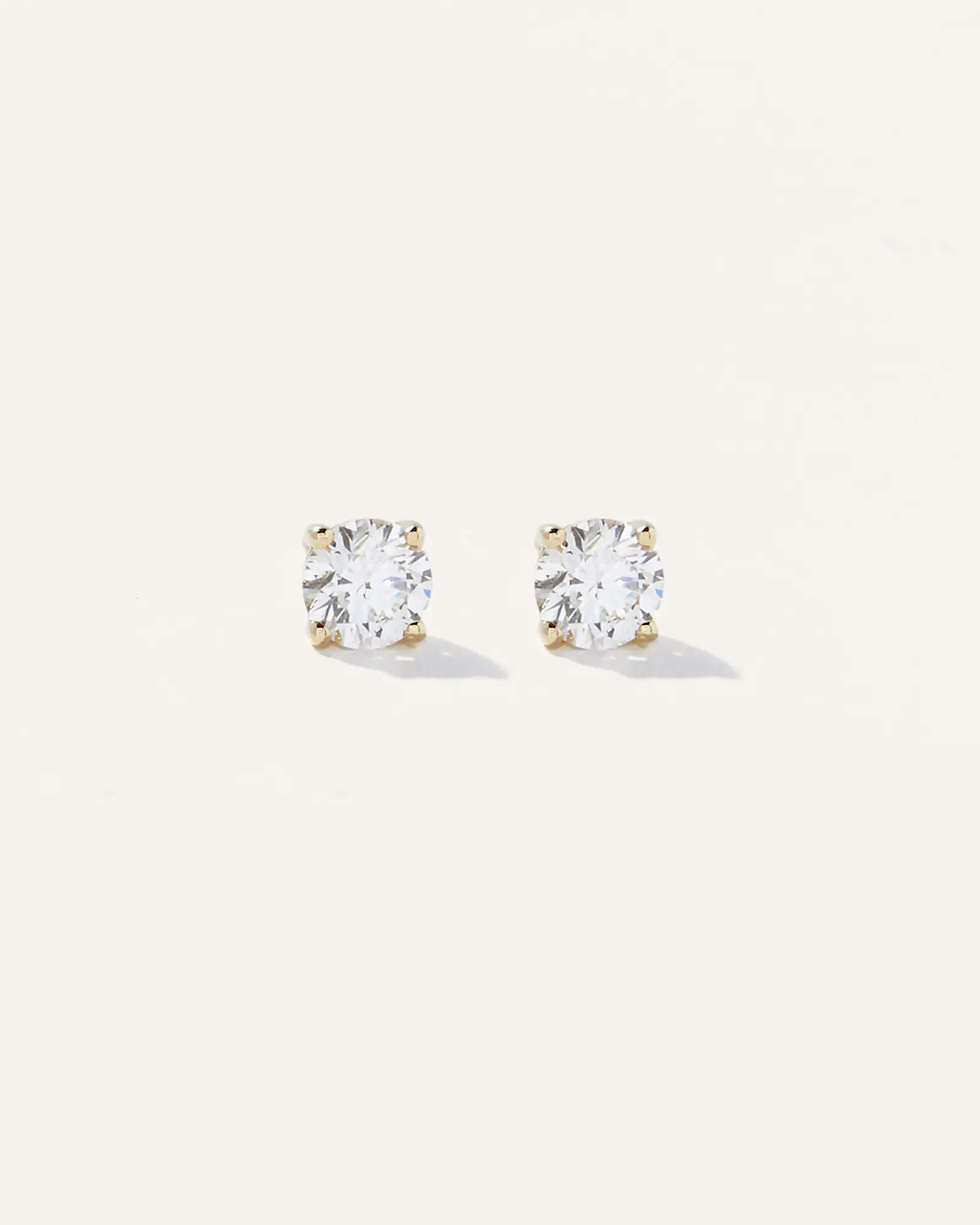14K Gold Lab Grown Diamond Four-Prong Solitaire Studs | Quince