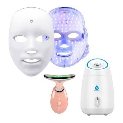 Pursonic - LED 3-in-1 Bundle: 7-in-1 Face Mask + 7-in-1 Face & Neck Device + Moisturizing Facial ... | Best Buy U.S.