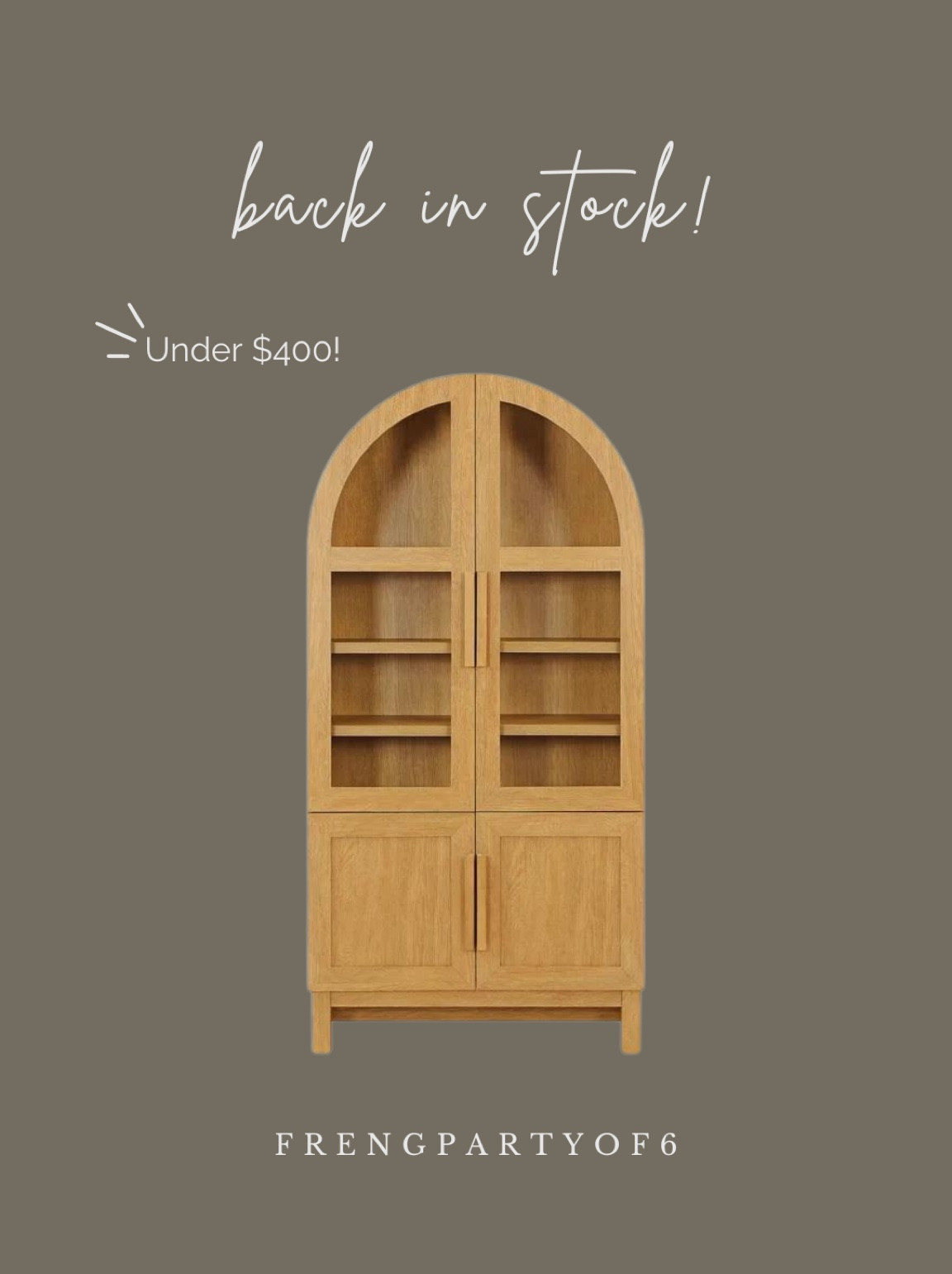 Walmart arched cabinet is in stock! Under $400. Same finish as my Walmart console!

#LTKStyleTip #LTKHome