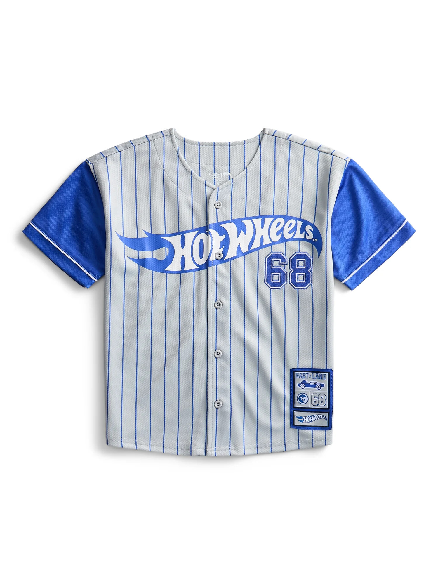 Hot Wheels Boys Graphic Baseball Button Down Jersey with Short Sleeves, Sizes 4-12 | Walmart (US)