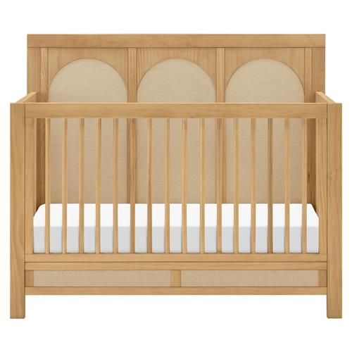 Namesake Eloise Mid Century Honey Eco Performance Sand 4 in 1 Convertible Crib | Kathy Kuo Home