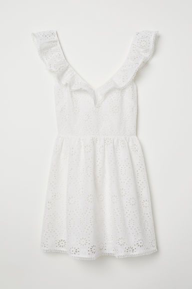 H & M - Embroidered Dress - White | H&M (US + CA)