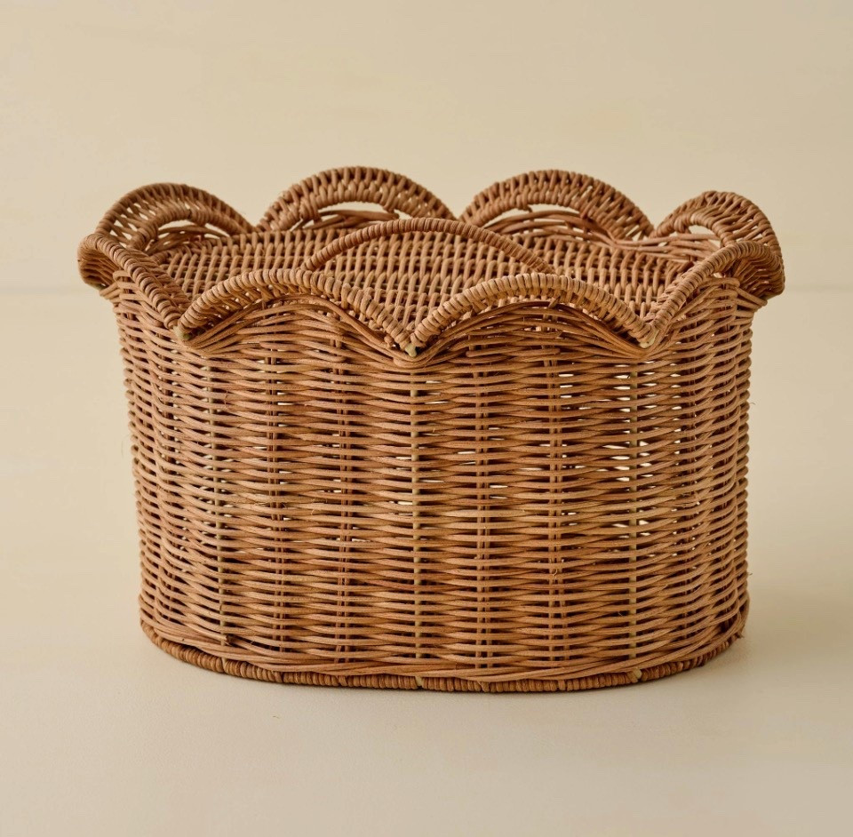 Lauren Scalloped Woven Canister