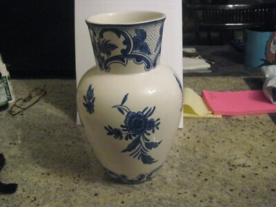 TIFFANY &amp; CO DELFT FLORAL VASE VINTAGE PORTUGAL 1996  | eBay | eBay US