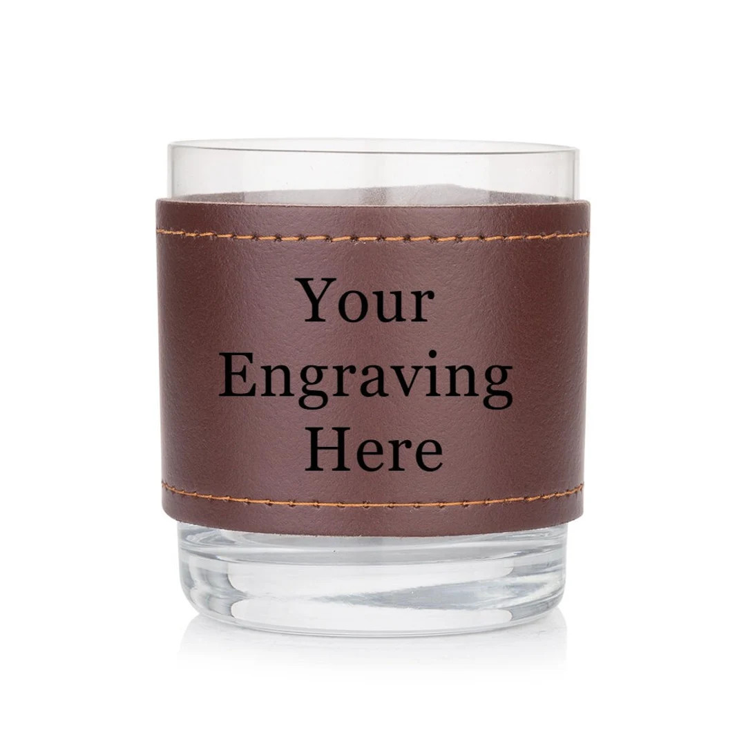 Personalised Leather Wrapped Whisky Glass Free Custom - Etsy | Etsy (US)