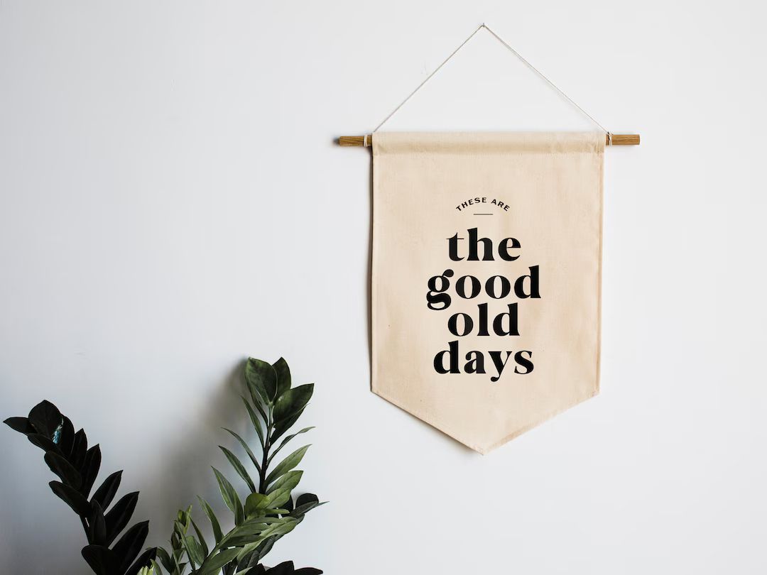 These Are The Good Old Days Canvas Banner • Modern Typographic Wall Hanging • Organic Modern ... | Etsy (US)
