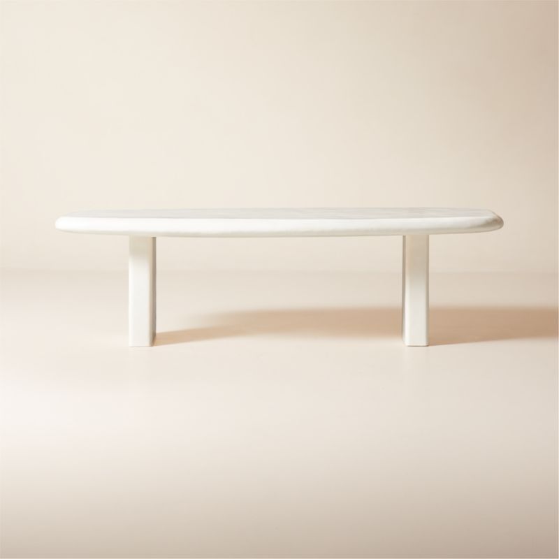 Amalie 103" Rectangular White Concrete Dining Table | CB2 | CB2