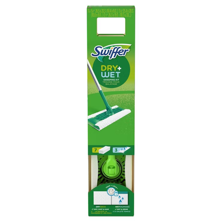 Swiffer Sweeper 2-in-1 Dry + Wet Floor Mopping and Sweeping Kit 1 Sweeper, 7 Dry Cloths, 3 Wet Cl... | Target