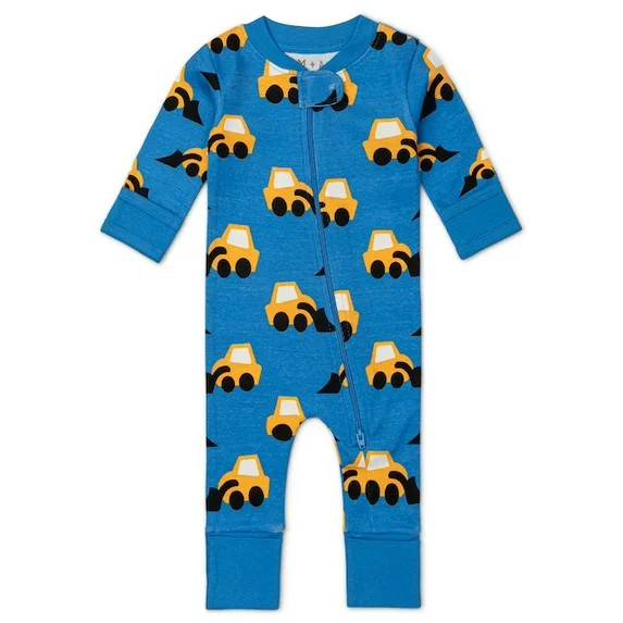 M+A by Monica + Andy Organic Cotton Gender Neutral Long Sleeve Baby One-Piece Pajama, Sizes Newbo... | Walmart (US)