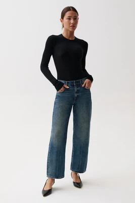 PETITE Lexi Mid Rise Bowed Straight Jean - Artisan | Pistola Denim