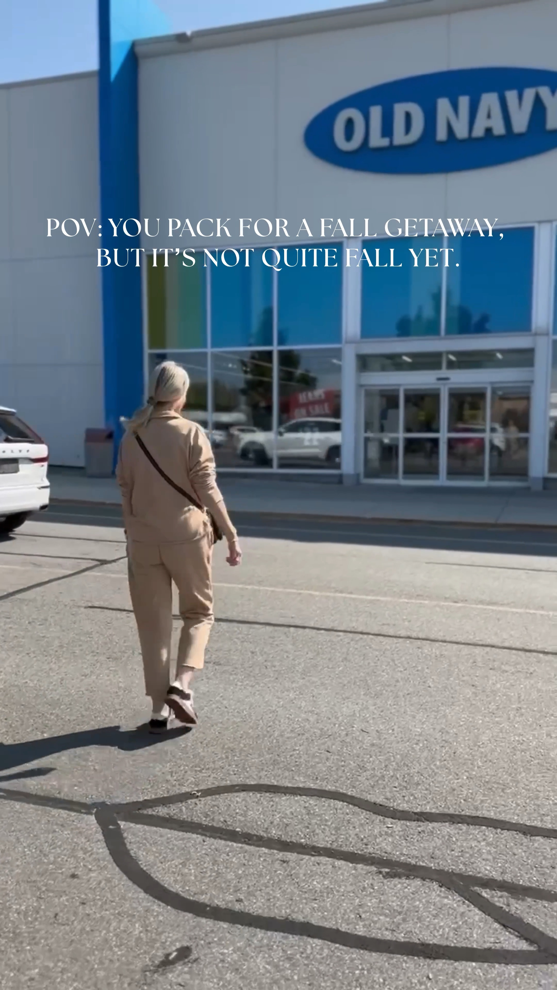 POV: You packed for a cozy fall getaway, but it's still feeling like summer! 🍁☀️ 

Had to make a quick run to Old Navy to grab some new pieces for the rest of my vacay. Navigating that in-between weather with layers that are both cute and cool! 

Who else is stuck in that 'fall but make it summer' vibe? 

#LTKSeasonal #LTKVideo #LTKOver40