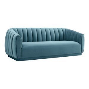 TOV Furniture Arno 32.5"H Sumptuous Velvet Upholstered Sofa in Sea Blue | Cymax