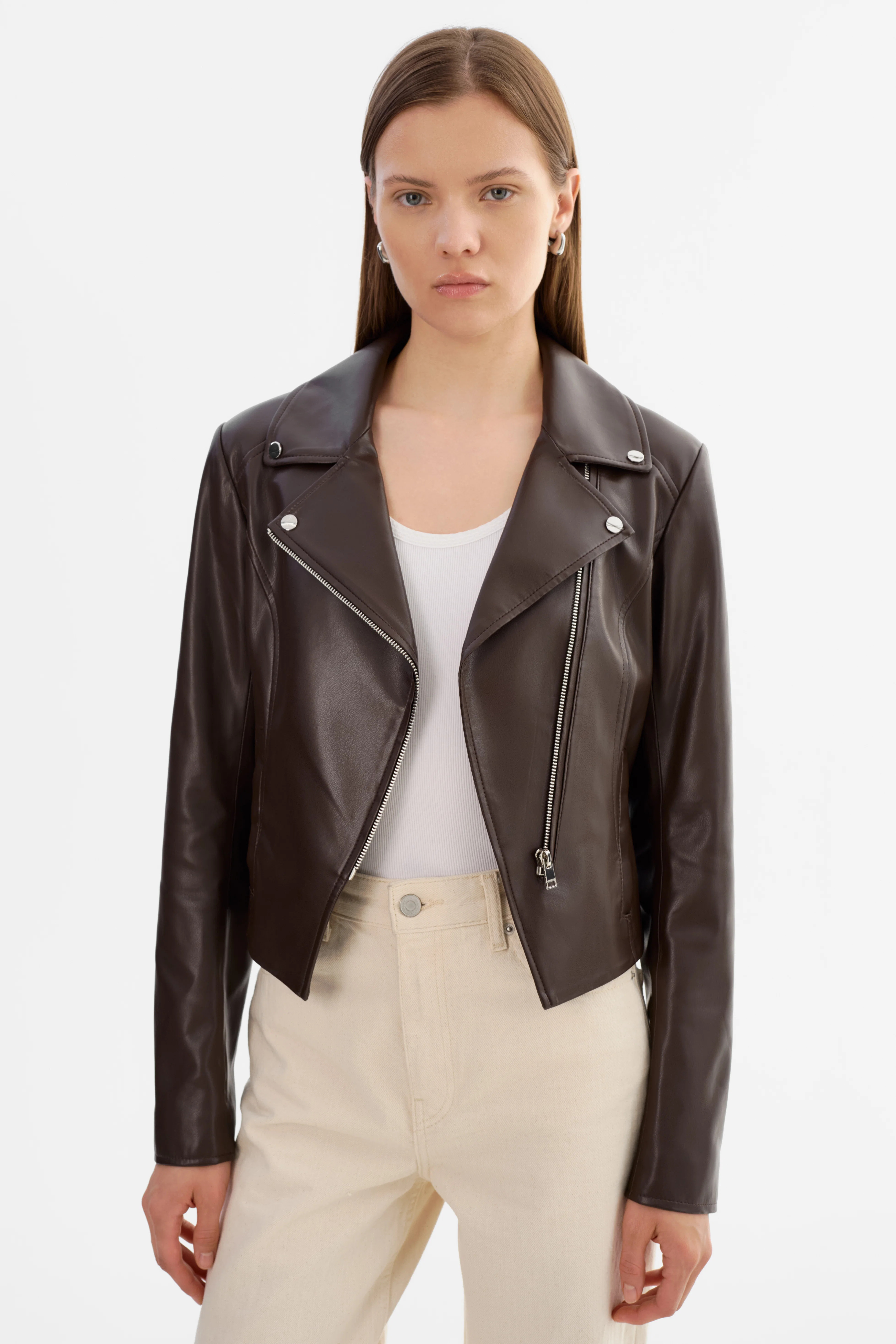PASCALE | Fitted Faux Leather Jacket | LAMARQUE