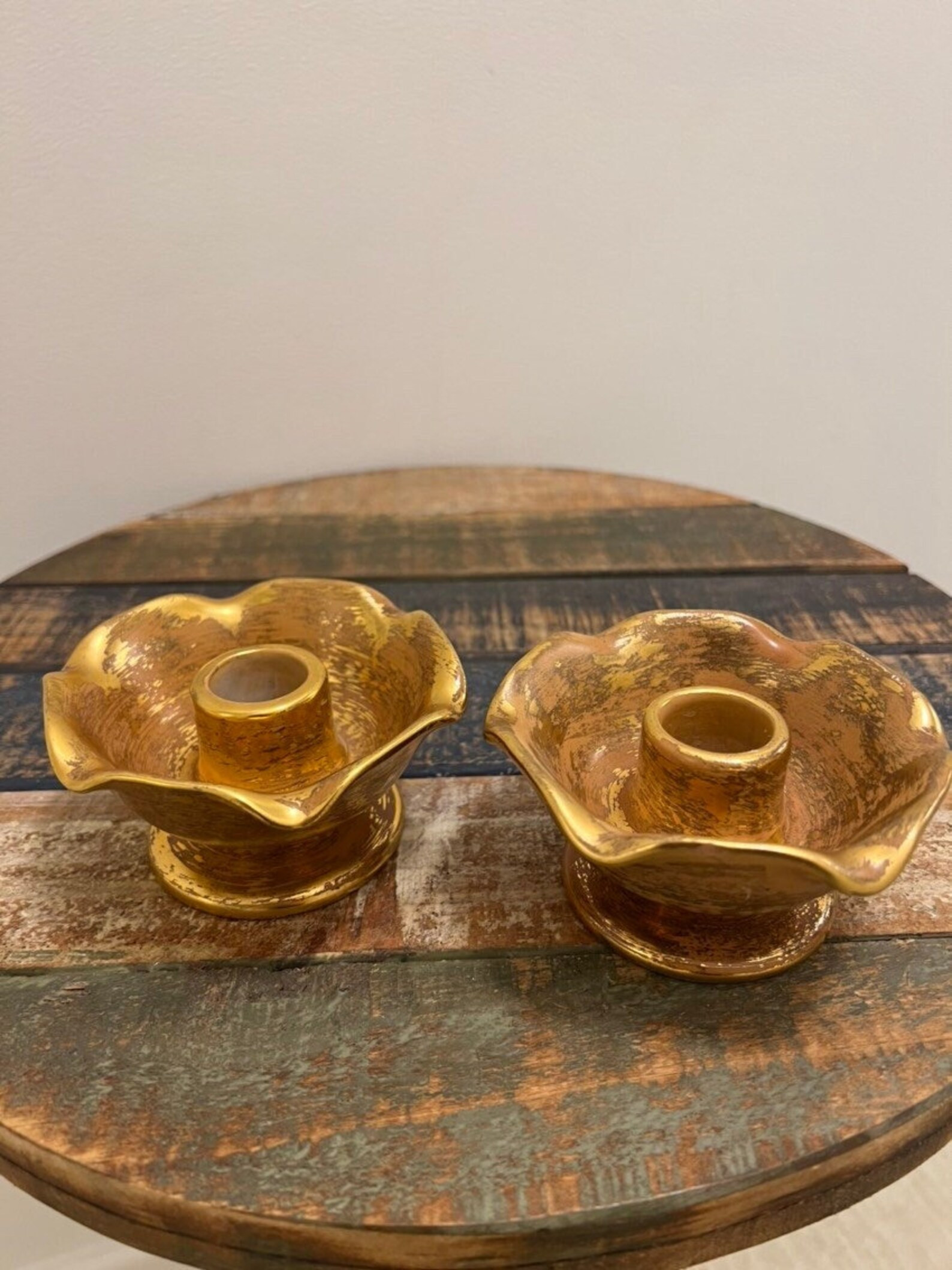 Vintage Stangl Pottery Candlestick Holders, Granada Gold Taper Candle Holders, Decorative Stanglw... | Etsy (US)