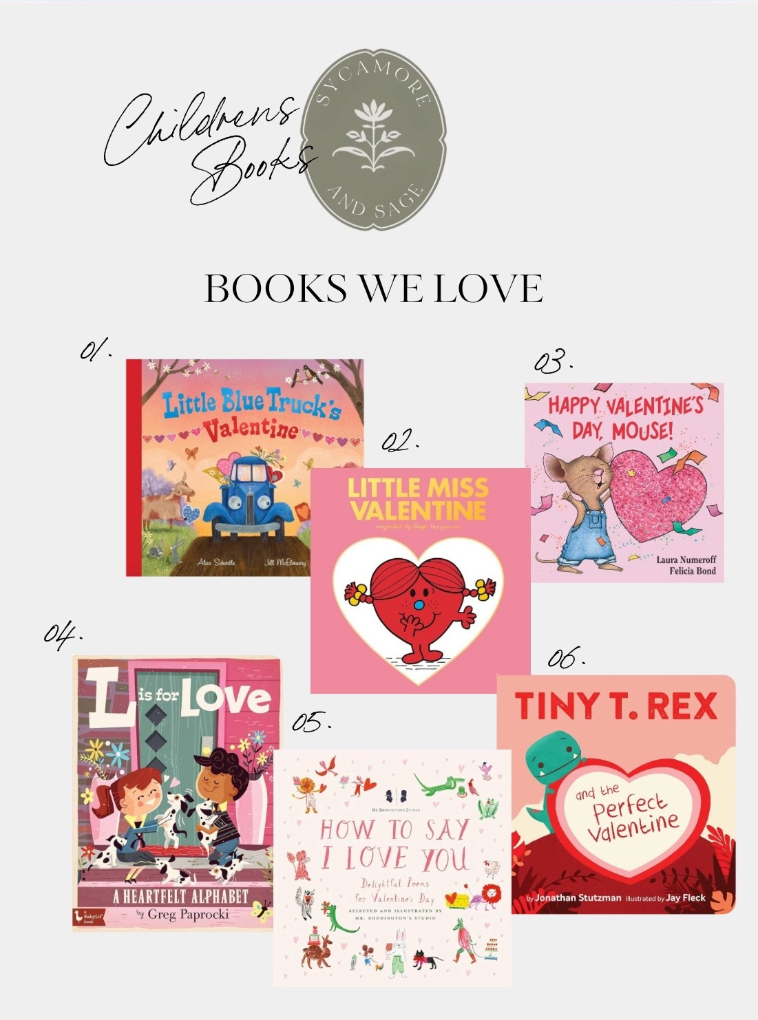 Valentine’s Day reads we’re loving for the littles 💌📚

Sweet stories, heart-filled illustrations, and all the cozy moments on the couch. These are the books we pull out every February — and honestly, some we read all year long.

From Little Blue Truck to Tiny T. Rex (my personal favorites 🥹), they’re perfect for building little traditions at home.

Everything is linked below!

#ChildrensBooks #ValentinesDayBooks #MomLife #CozyAtHome #LTKFinds #SycamoreAndSage

#LTKValentine #LTKmomlife #LTKstorytime