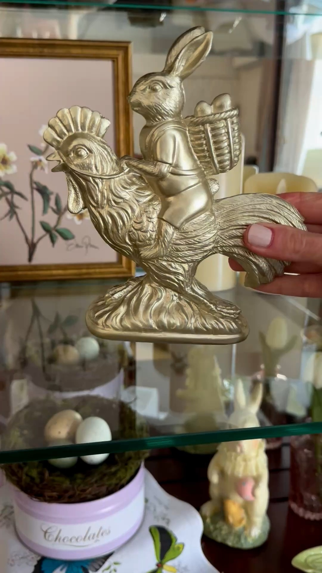 Bought this Easter decoration in Europe 🐇 

Easter china cupboard decor, spring home decor, faux spring flowers, bunny decorations 

#LTKSeasonal #LTKdayinmylife #LTKHome