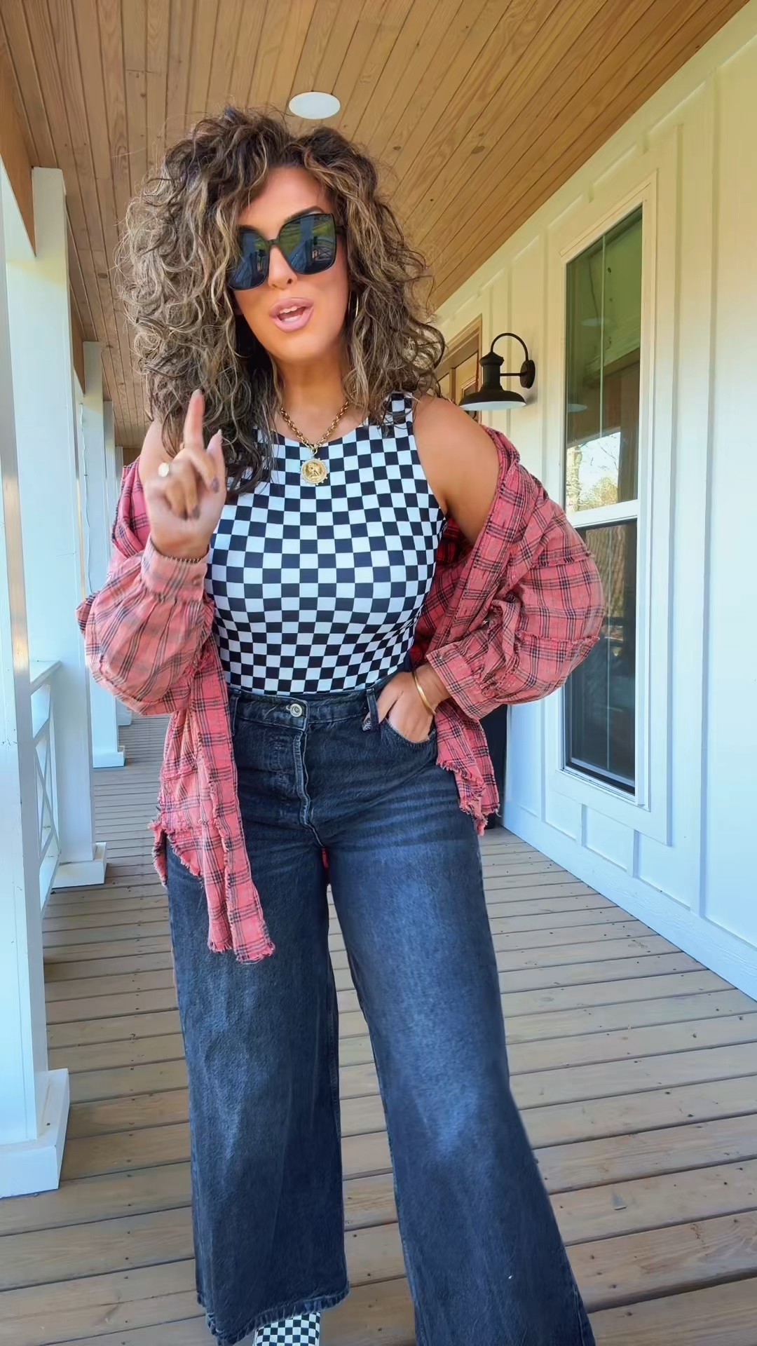 Double lined checkered bodysuit is finally restocked! Use code DECKER to save!!! 

#LTKmomlife #LTKootd #LTKMidsize