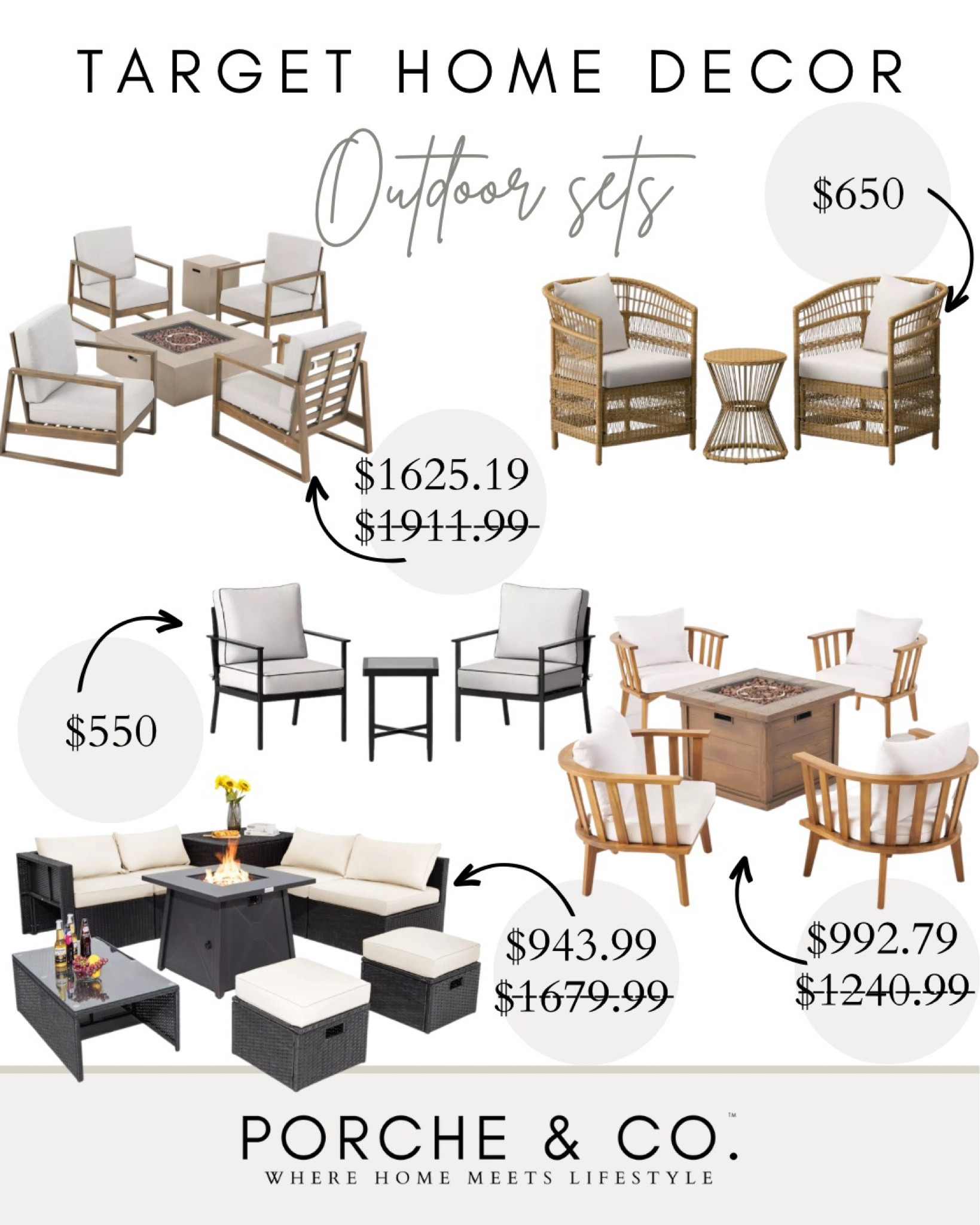 Target finds
Target outdoor sets
#visionboard #moodboard #porcheandco

#LTKFind #LTKstyletip #LTKhome