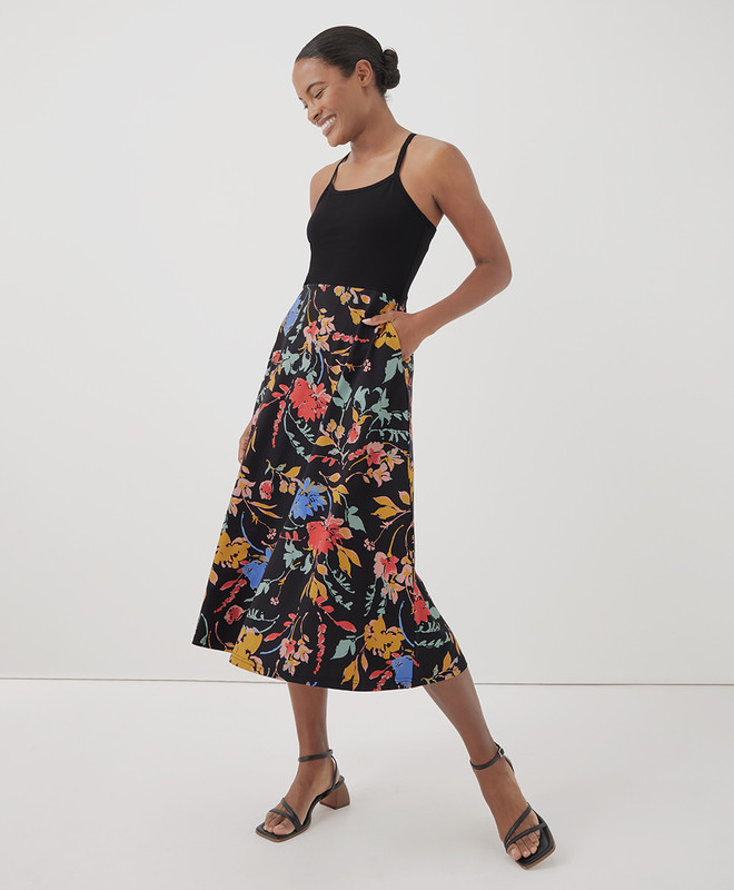 Women’s Fit & Flare Midi Dress made with Organic Cotton | Pact | Pact Apparel