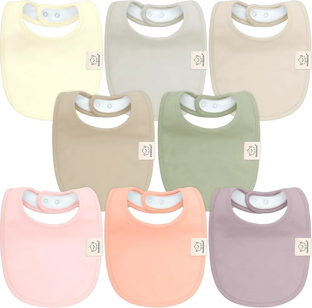 8-Pack Organic Baby Bibs for Boys, Girls - Soft Cotton Drooling and Teething Baby Bibs, Baby Girl... | Amazon (US)