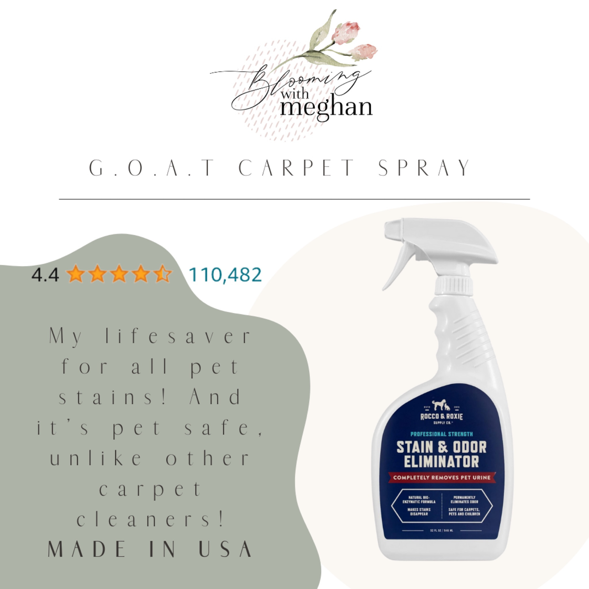 Best spray for carpets and more to clean up pet stains and remove the odor forever! I swear by this stuff! 

#LTKhome