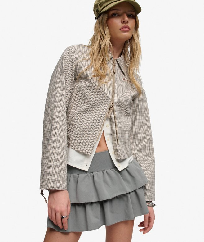 Bench Double Zip Collared Check Jacket | Superdry (UK)