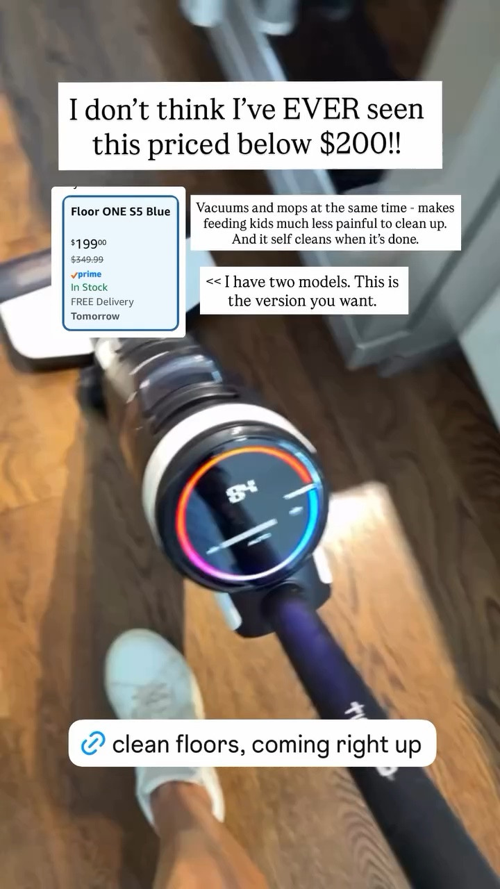 I don’t think I’ve EVER seen this priced below $200!! << I have two models. This is the version you want.  Vacuums and mops at the same time - makes feeding kids much less painful to clean up. And it self cleans when it’s done.