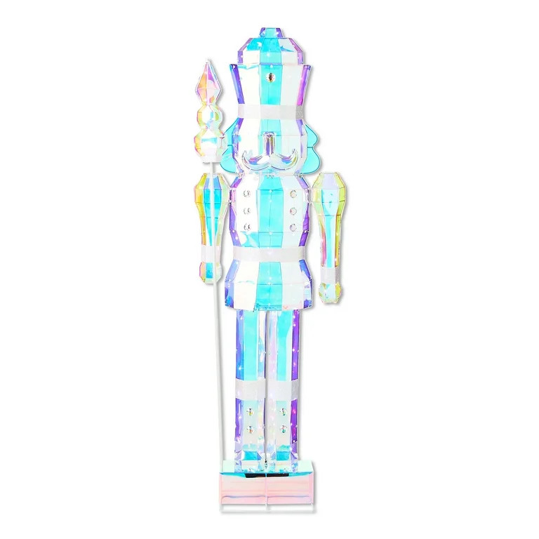 Light-Up Prismatic Nutcracker Indoor/Outdoor Christmas Decoration, Iridescent, 6', by Holiday Tim... | Walmart (US)