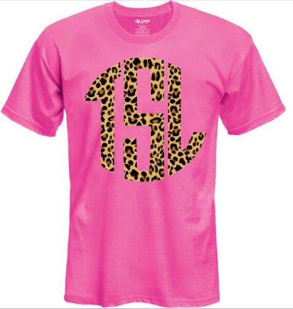 Sale! Cheetah Monogram shirt monogram unisex tshirt leopard print shirt personalized shirt short ... | Etsy (US)