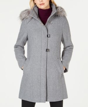 Calvin Klein Faux-Fur-Trim Hooded Coat | Macys (US)