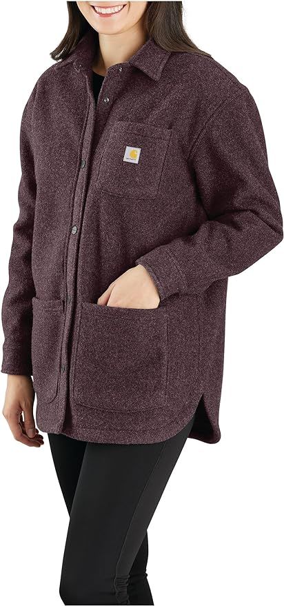 Carhartt Women's Loose Fit Fleece Shirt Jac | Amazon (US)