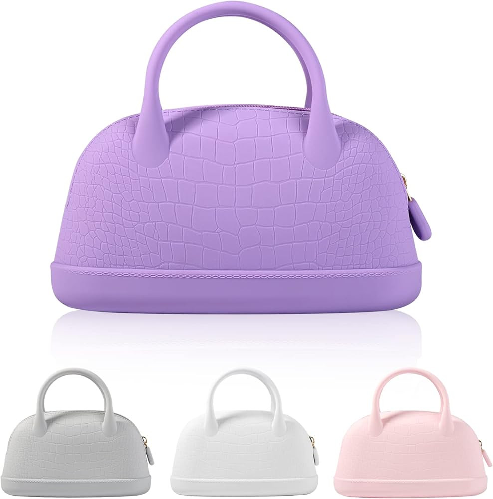 Jionkon Silicone Makeup Pouch Case for Women : Cosmetic Bags for Travel Fashionable Shell Handbag... | Amazon (US)