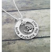 Hope Anchors The Soul Necklace - Personalized Hand Stamped Jewelry, Anchor | Etsy (US)