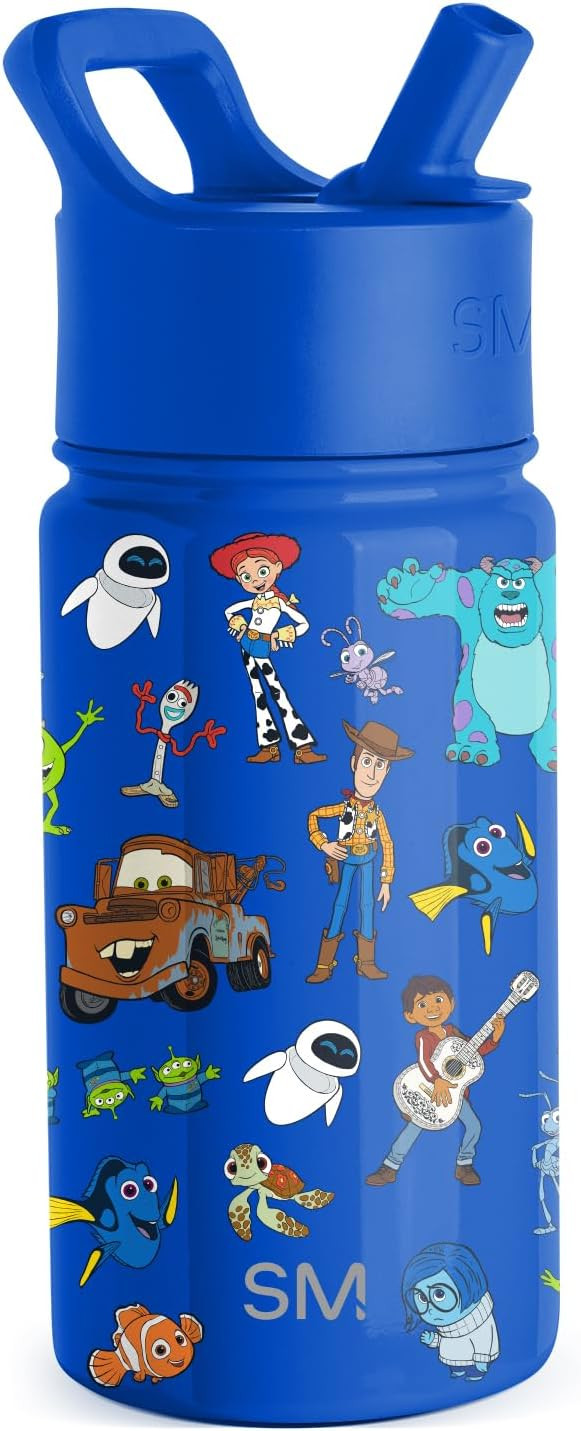 Simple Modern Kids Summit Water Bottle with Straw Lid | Disney Pixar 14oz Stainless Steel Cup Ins... | Amazon (US)
