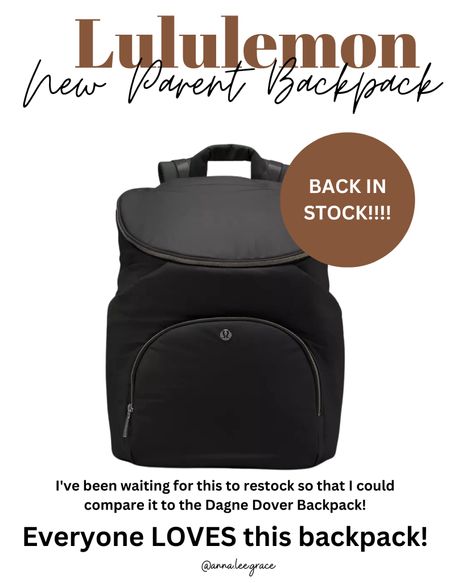 Lululemon parent backpack! Back in stock!!!! 

#LTKitbag #LTKbaby #LTKbump