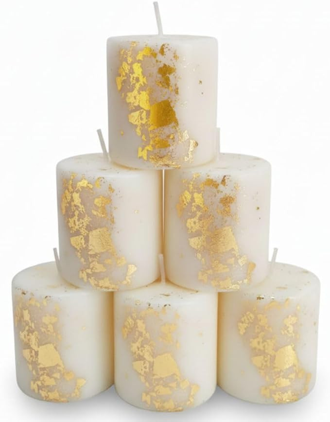 Kit Mini Vela Decorativa Enfeite De Mesa Casamento Decorativa Sala Escritório Branca Com Dourada... | Amazon (BR)
